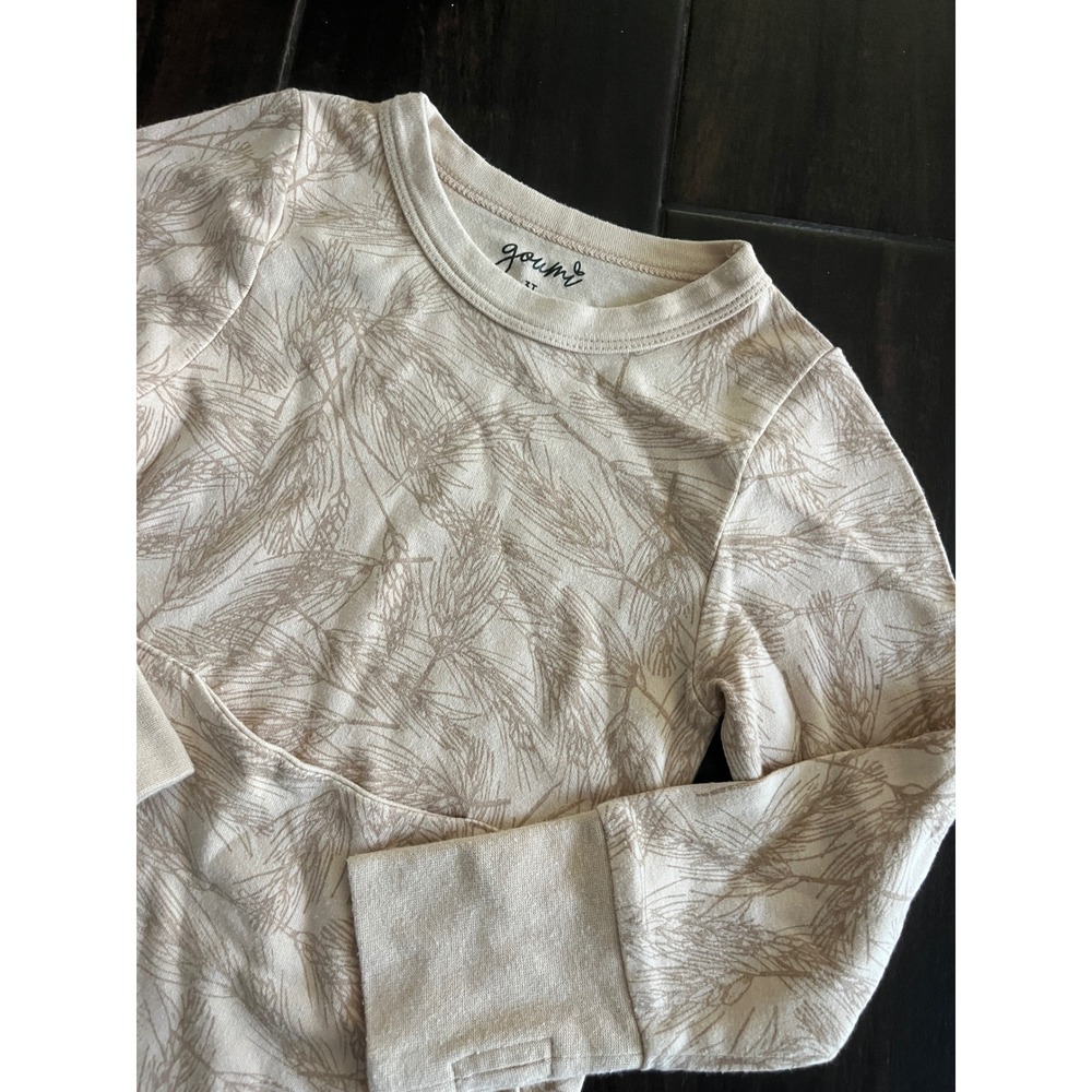 Goumi Kids Toddler 3T Pine Needle Print Long Sleeve Top Bamboo Organic Cotton
